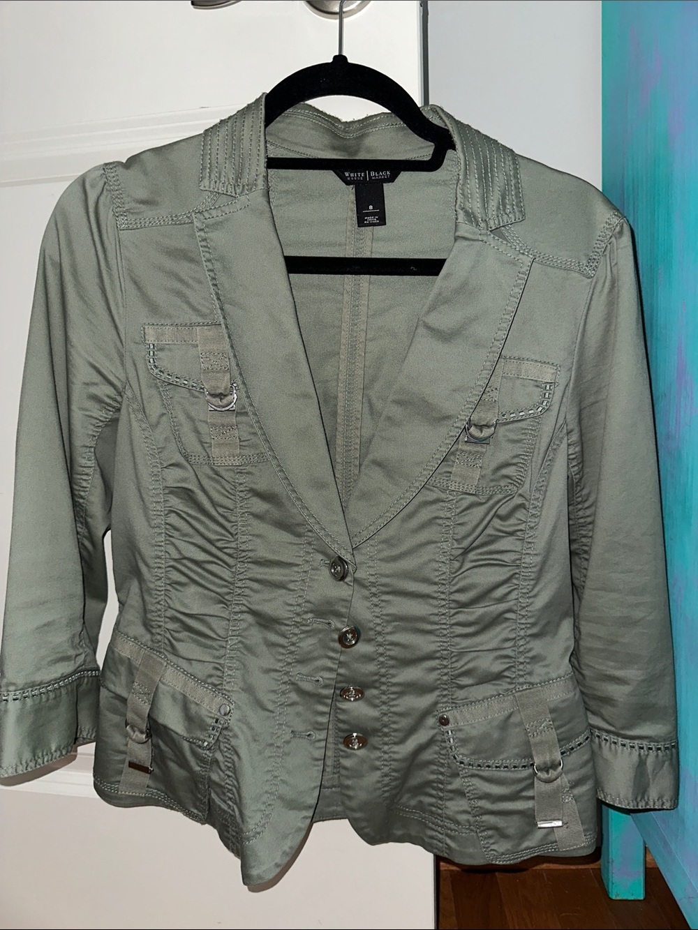 White House Black Market Olive Utility-Style Women's jacket